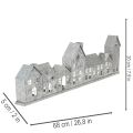 Metal House Row with Tealight Holders, Silver, 68 cm, Advent Decoration | Floristik24.co.uk