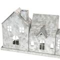 Metal House Row with Tealight Holders, Silver, 68 cm, Advent Decoration | Floristik24.co.uk