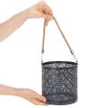 Lantern metal decoration Lantern with handle and glass Anthracite Ø16cm 2pcs | Floristik24.co.uk