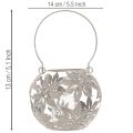 Wind light metal hanging decoration decorative lantern gray Ø14cm H13cm | Floristik24.co.uk