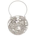 Wind light metal hanging decoration decorative lantern gray Ø14cm H13cm | Floristik24.co.uk
