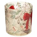 Glass Candle Holder with Red