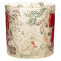 Glass Candle Holder with Red
