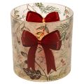 Glass Candle Holder with Red