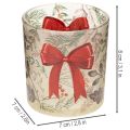 Glass Candle Holder with Red Bow and Christmas Branches 8cm Set of 2 | Floristik24.co.uk