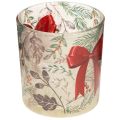 Glass Candle Holder with Red