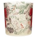 Glass Candle Holder with Red