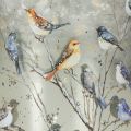 Glass Candle Holder with Winter Bird Design, 12cm | Floristik24.co.uk