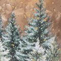 Glass Candle Holder with Winter Forest Design, 20cm | Floristik24.co.uk