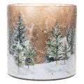 Glass Candle Holder with