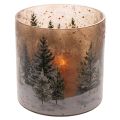Glass Candle Holder with