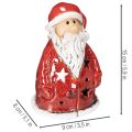 Santa Claus decorative figure as a tealight holder with stars, table decoration, 15cm | Floristik24.co.uk