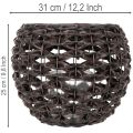 Lantern braided black, brown summer decoration Ø31cm H25cm | Floristik24.co.uk