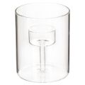 Floristik24 Glass Tealight Holder with Elevated Candle Stand, Transparent, 11cm