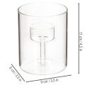 Glass Tealight Holder with Elevated Candle Stand, Transparent, 11cm | Floristik24.co.uk