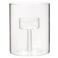 Glass Tealight Holder with Elevated Candle Stand, Transparent, 11cm | Floristik24.co.uk