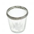 Floristik24 Tealight glass antique with metal edge Ø6cm H6cm 4pcs