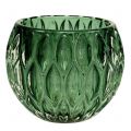 Floristik24 Glass lantern dark green Ø11.5cm H9cm 1p