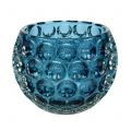 Floristik24 Glass lantern dark blue Ø11.5cm H9cm 1 piece