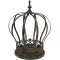 Floristik24 Crown as a lantern, candle decoration, metal crown, antique look, H28cm, Ø21cm