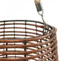 Floristik24 Candle in a basket, lantern with handle, candle decoration, basket lantern Ø24cm H34cm
