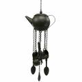 Floristik24 Wind chimes teapot for hanging dark brown 70cm