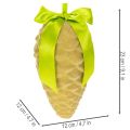 Pinecone-Shaped Artificial Hanging Decorations with Ribbon and Bow, 23cm, Set of 3 | Floristik24.co.uk