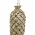 Floristik24 Christmas Tree Ornament Cone Gold glitter 11cm 4pcs