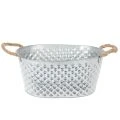 Floristik24 Large oval zinc bowl, 31cm x 20cm, H15cm