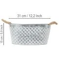 Large oval zinc bowl, 31cm x 20cm, H15cm | Floristik24.co.uk