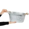 Large oval zinc bowl, 31cm x 20cm, H15cm | Floristik24.co.uk