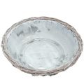 Floristik24 Zinc bowl in a gray washed basket Ø27cm