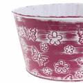 Floristik24 Zinc Bowl with Butterflies Purple, White washed Ø18cm H10cm