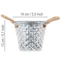 Zinc pot with rope handles Ø14.5cm H13cm | Floristik24.co.uk