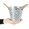 Zinc pot with rope handles Ø14.5cm H13cm | Floristik24.co.uk
