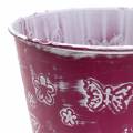 Floristik24 Zinc Pot with Butterflies Pink Ø15cm H13cm