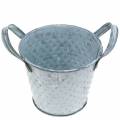 Floristik24 Zinc pot with handles gray dotted Ø12cm H10cm