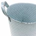 Floristik24 Zinc pot with handles gray dotted Ø16cm H15cm