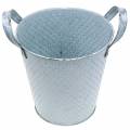Floristik24 Zinc pot with handles gray dotted Ø16cm H15cm