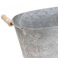 Floristik24 Zinc tub for planting Plant pot with handles 32×17×15cm