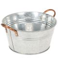 Floristik24 Round flower bowl with handles, metal bowl Ø17.5cm H9cm