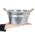 Round flower bowl with handles, metal bowl Ø17.5cm H9cm | Floristik24.co.uk