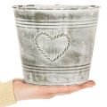 Shabby Chic Flower Pot, Metal Planter, Heart-Shaped, Ø17.5cm, H15.5cm | Floristik24.co.uk