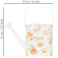 Vintage decorative metal watering can with rose motif, summer garden decoration, nostalgic planting can, H31.5 cm | Floristik24.co.uk