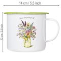 Decorative mug/plant pot, enamelled, Ø11.5cm H10cm | Floristik24.co.uk