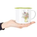 Decorative mug/plant pot, enamelled, Ø11.5cm H10cm | Floristik24.co.uk