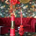 Decorative vase with lipstick design for artificial flowers with long stems, 38cm | Floristik24.co.uk