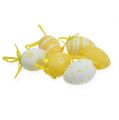 Floristik24 Decorative Easter eggs yellow, white sort. 6,5cm 12pcs