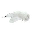 Floristik24 Deco bird on the clip with glitter white 14cm 2pcs