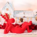 Dekofigur Red Reclining Reindeer Modern Design 24cm Set of 2 | Floristik24.co.uk